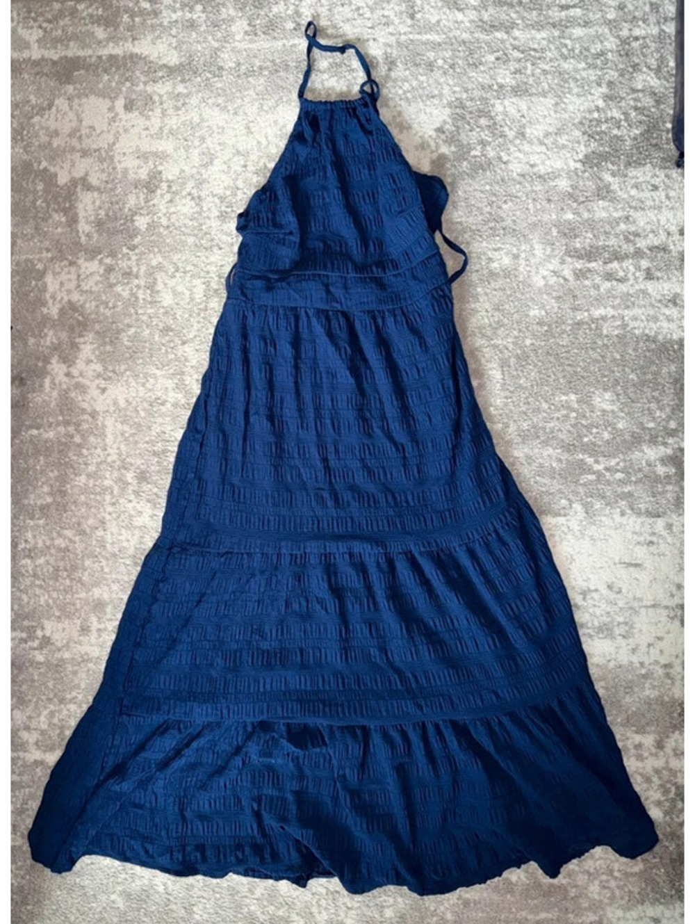 Navy blue ruffled maxi dress size L